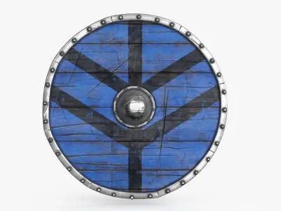 Viking Shield Low-poly 3D model 15