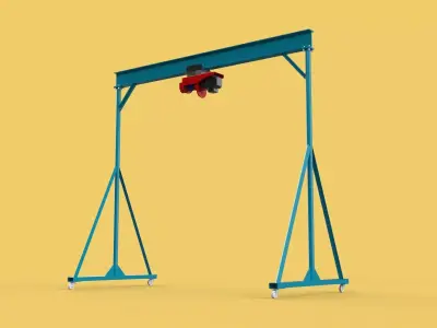 PORTABLE GANTRY CRANE MOBILE LIFTER GIRDER OVERHEAD BRIDGE HOIST 3D model