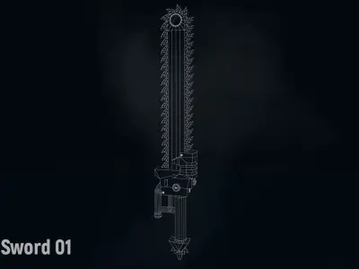 AC Chain Sword 01 Low-poly 3D model