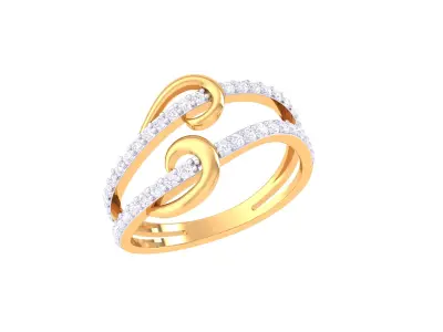 Luxury Double-Band Diamond Ring CAD File for Casting Free 3D print model