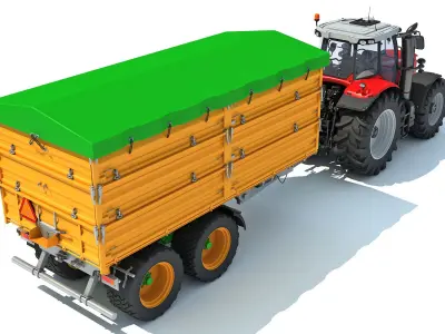 Tractor with Trailer 3D model