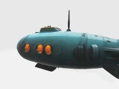 Futuristic submarine 3D model