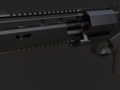 Rsh-12 Revolver Game Ready Low-poly 3D model