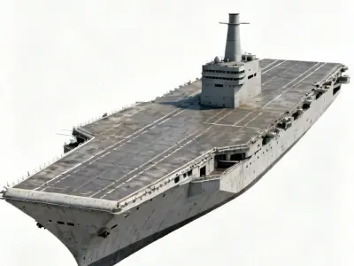 Modern Nuclear Aircraft Carrier 3D Model 3D Model Low-poly 3D model