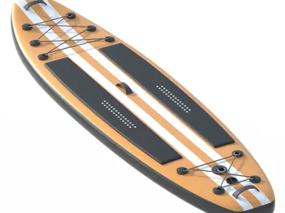 Paddle Board 4 colors collection Low-poly 3D model