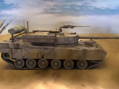 Militry Battle Tank 3D 3D model