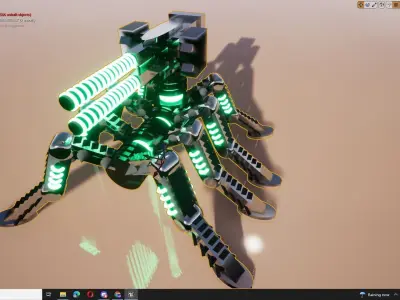 3D Cifi Turret and Spider Tank 3D model
