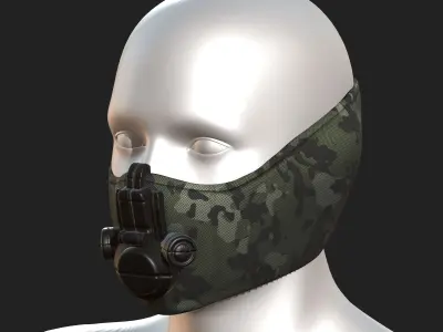 Gas mask helmet 3d model military combat fantasy  Low-poly 3D model