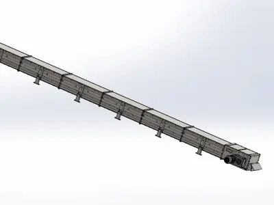 750 x  550 x 13500 mm chain conveyor 3D model