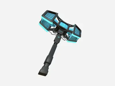 SciFi War Hammer A01 Black Blue - Sci Fi Weapon Design Low-poly 3D model