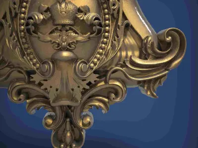 Carved clock for 3D printing and CNC 3D print model 13