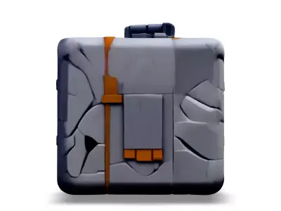 Stylized Damaged Suitcase Game Asset Low-poly 3D model