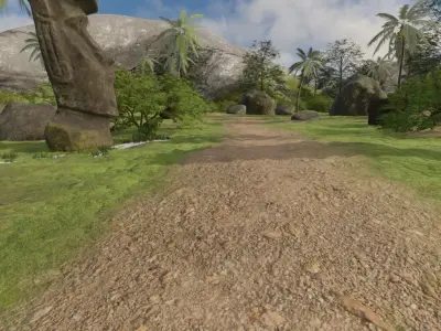 Easter Island Moai Statues 3D model
