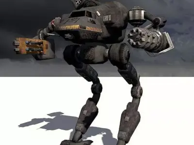 The Behemoth G2 Bipedal Assault Mech Type I  Low-poly 3D model