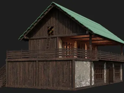 Old Medieval Building 4K Textures GameReady 135 Low-poly 3D model