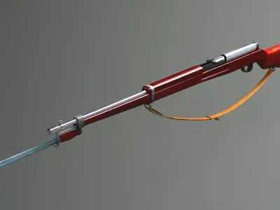 arisaka type 38 japanese ww2 rifle gun weapon 3D model
