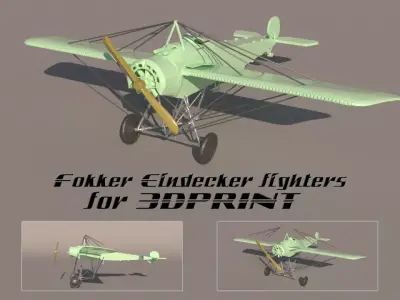 Fokker Eindecker fighters for3Dprint 3D print model