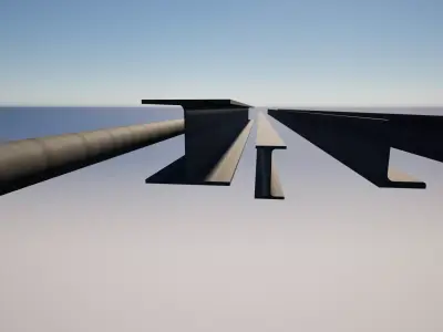 Structural section Low-poly 3D model