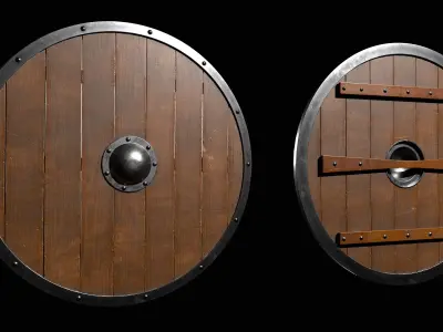 10 shields pack Low-poly 3D model