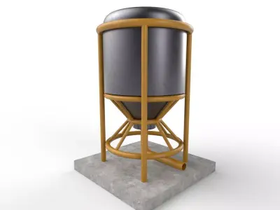 liquid tank M5 Low-poly 3D model