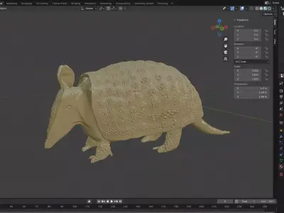 Tatu Bola Brasil Free 3D model