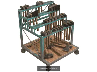 Ironwork Tools Rack Set 1 3D Model Pack