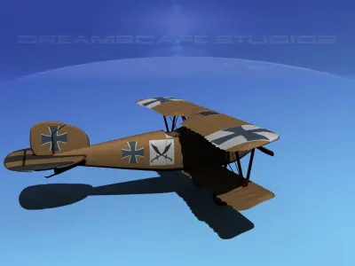 Albatross DIII Fighter 3D model 11