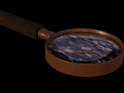 Old Magnifying Glass  Low-poly 3D model