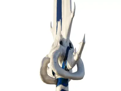 Sword Low-poly 3D model 9