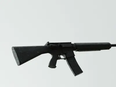 Low Poly Game Ready 3D model rifle Low-poly 3D model