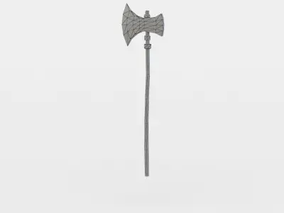 Axe wooden spear Low-poly 3D model