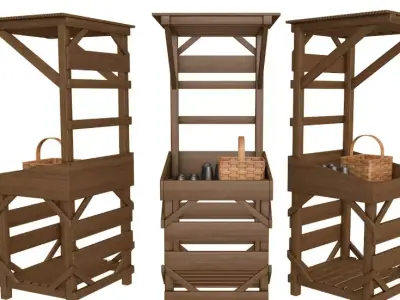 Medieval Market Stall collection 3D model