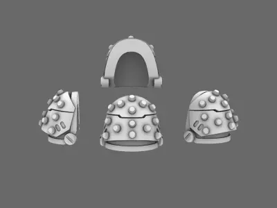 Space Knights V5 Defiance Studded Shoulder Pads Type B 3D print model