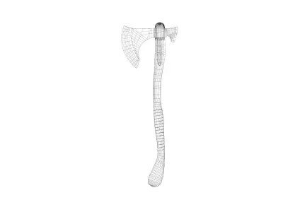 Axe Low-poly Game ready knitting needle Low-poly 3D model