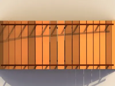 Low Poly Wooden Bridge Low-poly 3D model