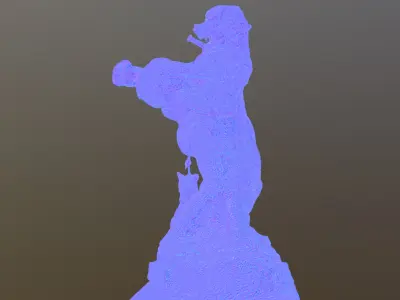 bear hunter statue 3D model