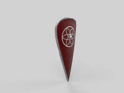 Shield pin with circle in middle Low-poly 3D model