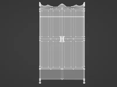 Antique Wardrobe Low-poly 3D model