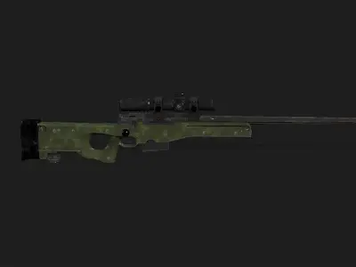 Awm and sks 3d modle Low-poly 3D model