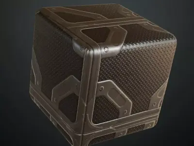 Sci-Fi Reinforced Metal Floor Plate PBR Seamless Texture