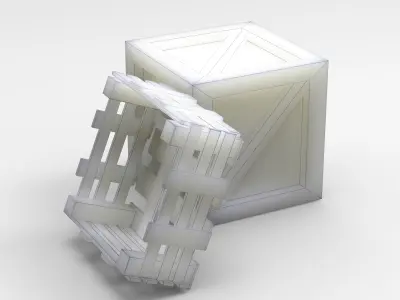 Wooden Box Crate Low-poly 3D model Low-poly 3D model purchase