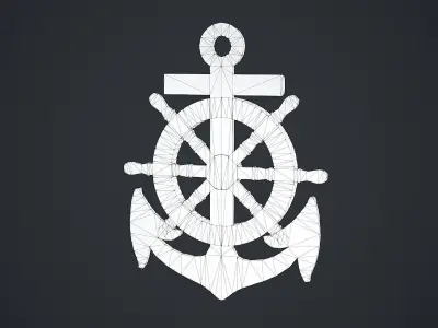 Sailor Badge Low-poly 3D model