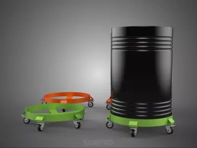 WHEEL CASTER OIL DRUM BARREL ROLLING TRANSPORT DOLLY CART HOLDER 3D model