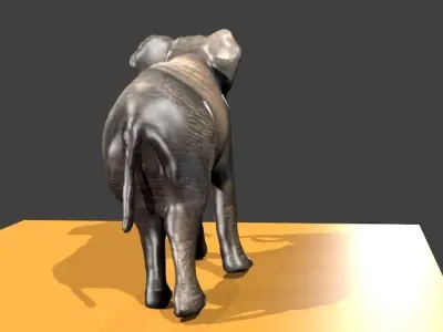 3d model metal Elephant Low-poly 3D model