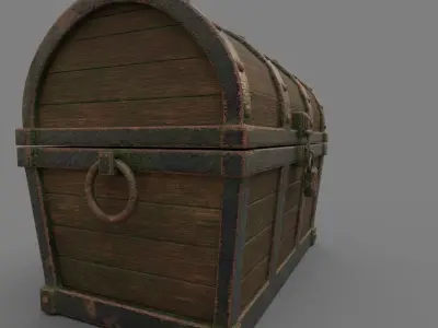 Treasure Chest Low-poly 3D model