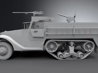 M3 Half Track Scale model 3D print model