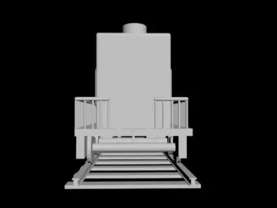 tain with track in low poly  3D model