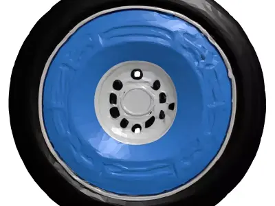 Futuristic Car Wheel and Tire 3D model