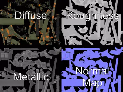 Camo Battle Tank model pack Low-poly 3D model purchase