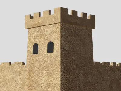 Fortress Building - Low-poly PBR model Free low-poly 3D model